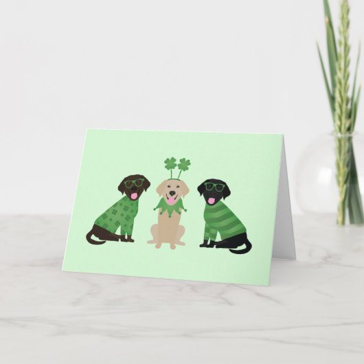 Cartes Pour Fêtes Annuelles Joyeuse Saint-Patrick Chiens Labrador Retriever (Devant)