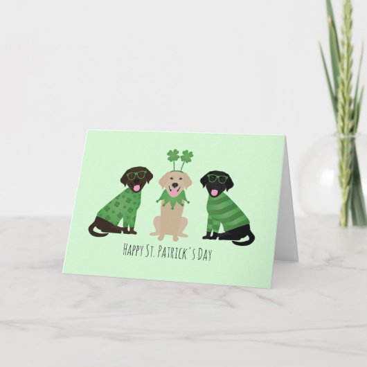 Cartes Pour Fêtes Annuelles Joyeuse Saint-Patrick Chiens Labrador Retriever (Devant)