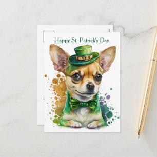 Cartes Pour Fêtes Annuelles Joyeuse Saint-Patrick chiot chihuahua