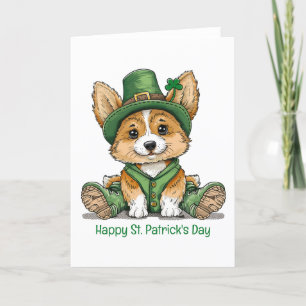 Cartes Pour Fêtes Annuelles Joyeuse Saint-Patrick Corgi Chien