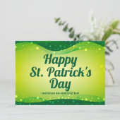 Cartes Pour Fêtes Annuelles Joyeuse Saint-Patrick Cute personnalisé vert scint (Debout devant)