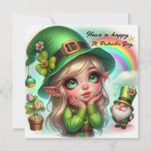Cartes Pour Fêtes Annuelles Joyeuse Saint-Patrick Gnome et Leprechaun