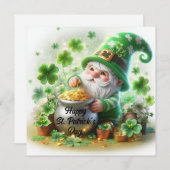 Cartes Pour Fêtes Annuelles Joyeuse Saint-Patrick Gnome Mignon (Devant / Derrière)
