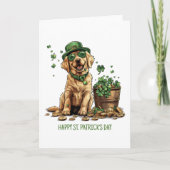 Cartes Pour Fêtes Annuelles Joyeuse Saint-Patrick Labrador Retriever Chien (Devant)