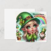 Cartes Pour Fêtes Annuelles Joyeuse Saint-Patrick Nain et Leprechaun (Devant / Derrière)