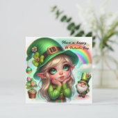 Cartes Pour Fêtes Annuelles Joyeuse Saint-Patrick Nain et Leprechaun (Debout devant)