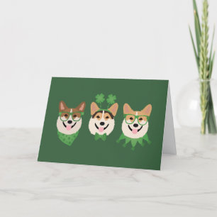 Cartes Pour Fêtes Annuelles Joyeuse Saint-Patrick Pembroke Welsh Corgi Chiens