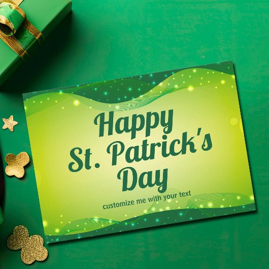 Cartes Pour Fêtes Annuelles Joyeuse Saint-Patrick Personnalisé Vert Pailleté M