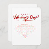 Cartes Pour Fêtes Annuelles Joyeuse Saint-Valentin (Devant / Derrière)