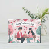 Cartes Pour Fêtes Annuelles Joyeuse Saint-Valentin (Debout devant)