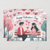 Cartes Pour Fêtes Annuelles Joyeuse Saint-Valentin (Devant / Derrière)