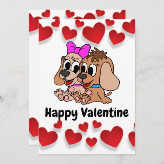 Cartes Pour Fêtes Annuelles Joyeuse Saint-Valentin (Devant / Derrière)