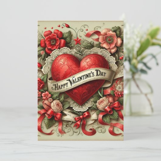 Cartes Pour Fêtes Annuelles Joyeuse Saint-Valentin (Debout devant)