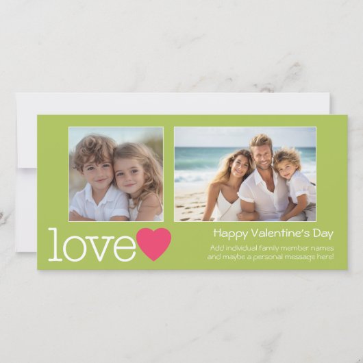 Cartes Pour Fêtes Annuelles Joyeuse Saint Valentin - 2 photos - horizontal (Devant)