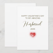Cartes Pour Fêtes Annuelles Joyeuse Saint-Valentin à mon mari incroyable (Devant / Derrière)