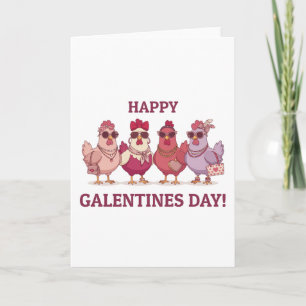 Cartes Pour Fêtes Annuelles Joyeuse Saint-Valentin aux copines Poulet Squad Mi