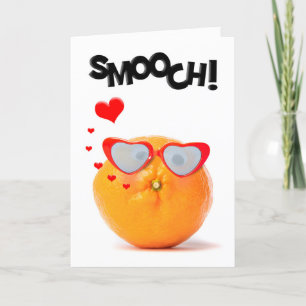 Cartes Pour Fêtes Annuelles Joyeuse Saint-Valentin Bisou Orange qui Frissonne