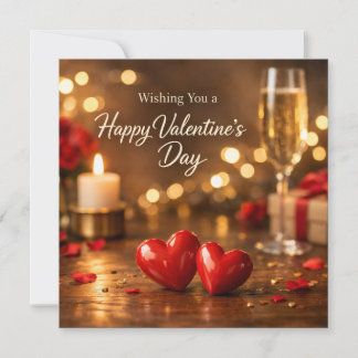 Cartes Pour Fêtes Annuelles Joyeuse Saint-Valentin Bougie Cœurs Rouges
