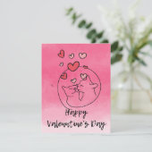 Cartes Pour Fêtes Annuelles Joyeuse Saint-Valentin Chat Mignon (Debout devant)