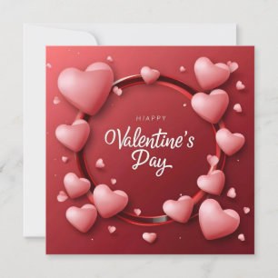 Cartes Pour Fêtes Annuelles Joyeuse Saint-Valentin Cœur Rouge