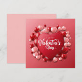 Cartes Pour Fêtes Annuelles Joyeuse Saint-Valentin Cœur Rouge Amour (Devant / Derrière)