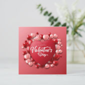 Cartes Pour Fêtes Annuelles Joyeuse Saint-Valentin Cœur Rouge Amour (Debout devant)