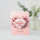 Cartes Pour Fêtes Annuelles Joyeuse Saint-Valentin Cœur Rouge Amour (Debout devant)