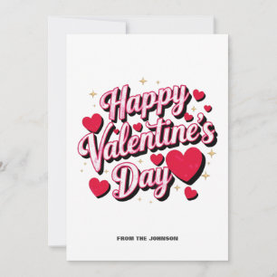Cartes Pour Fêtes Annuelles Joyeuse Saint-Valentin cœurs rouges personnalisés