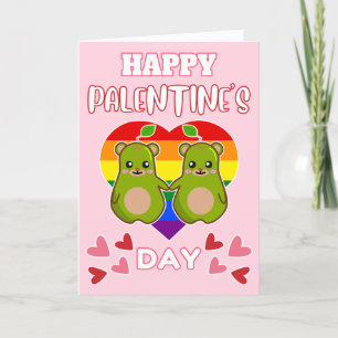 Cartes Pour Fêtes Annuelles Joyeuse Saint-Valentin Cute Pear Bear Pair LGBT