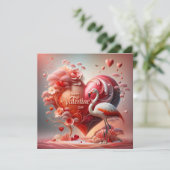 Cartes Pour Fêtes Annuelles Joyeuse Saint-Valentin Flamant (Debout devant)