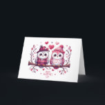 Cartes Pour Fêtes Annuelles Joyeuse Saint-Valentin Hiboux<br><div class="desc">Joyeux Hiboux de la Saint-Valentin</div>