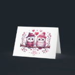 Cartes Pour Fêtes Annuelles Joyeuse Saint-Valentin Hiboux<br><div class="desc">Joyeux Hiboux de la Saint-Valentin</div>