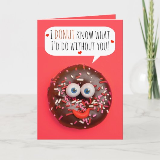 Cartes Pour Fêtes Annuelles Joyeuse Saint-Valentin Humour Donut (Devant)