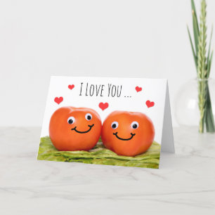 Cartes Pour Fêtes Annuelles Joyeuse Saint-Valentin Je T'aime Tomate Humour
