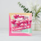 Cartes Pour Fêtes Annuelles Joyeuse Saint-Valentin Joli Message de Tendence (Debout devant)