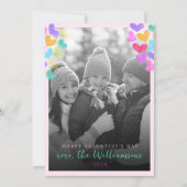 Cartes Pour Fêtes Annuelles Joyeuse Saint Valentin Jolis cœurs pastel photo (Devant)