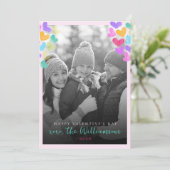 Cartes Pour Fêtes Annuelles Joyeuse Saint Valentin Jolis cœurs pastel photo (Debout devant)