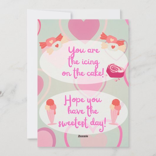 Cartes Pour Fêtes Annuelles Joyeuse Saint-Valentin, la plus douce des douceurs (Dos)