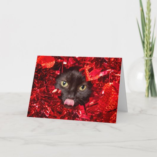 Cartes Pour Fêtes Annuelles Joyeuse Saint-Valentin Mignon Chat Avec Langue Deh (Devant)