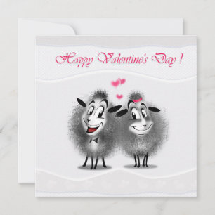Cartes Pour Fêtes Annuelles Joyeuse Saint-Valentin Mignons Petits Moutons Salu