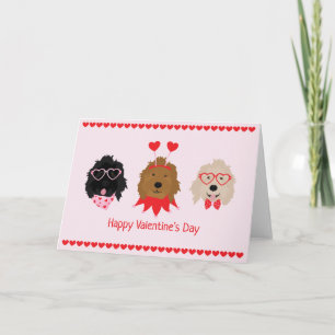 Cartes Pour Fêtes Annuelles Joyeuse Saint-Valentin Mini Goldendoodle Chiens