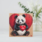 Cartes Pour Fêtes Annuelles Joyeuse Saint-Valentin Panda ours (Debout devant)