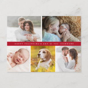 Cartes Pour Fêtes Annuelles Joyeuse Saint-Valentin personnalisée avec photos d