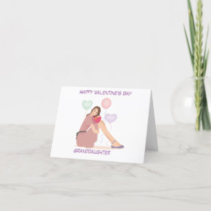 Cartes Pour Fêtes Annuelles Joyeuse Saint-Valentin Petite-Fille Adolescente