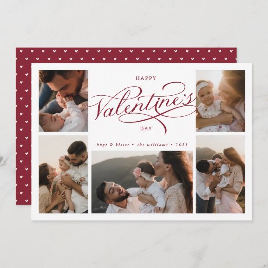 Cartes Pour Fêtes Annuelles Joyeuse Saint-Valentin Photo Collage (Devant / Derrière)