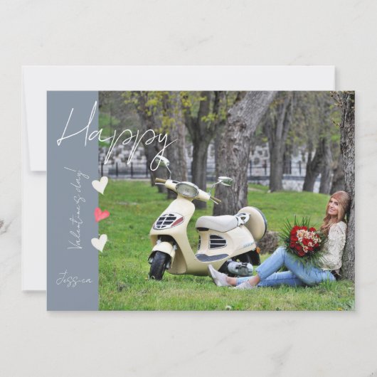 Cartes Pour Fêtes Annuelles Joyeuse Saint-Valentin Photo de script moderne (Devant)