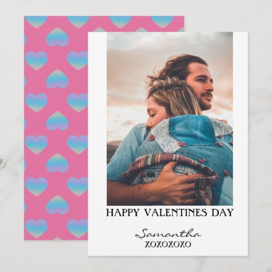 Cartes Pour Fêtes Annuelles Joyeuse Saint-Valentin Photocard (Devant / Derrière)