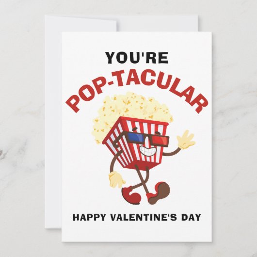 Cartes Pour Fêtes Annuelles Joyeuse Saint Valentin popcorn drôle pour ami (Devant)
