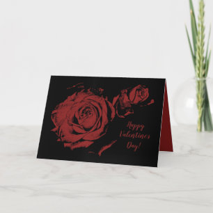 Cartes Pour Fêtes Annuelles Joyeuse Saint-Valentin Rose Rouge Estampillée sur 