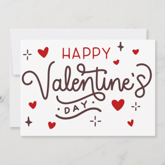 Cartes Pour Fêtes Annuelles Joyeuse Saint-Valentin rouge (Devant)